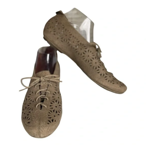 Gentle Souls Women’s Sol Zest Tan Leather Cutout Lace Oxfords Size-11m - Picture 3 of 9